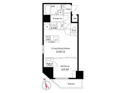 ハーモニーレジデンス浅草002(1DK/8階)の間取り写真