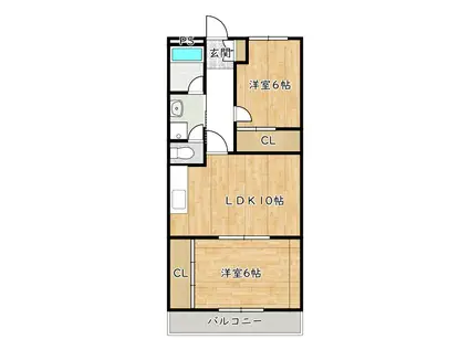 サンヒルズ光明池(2LDK/1階)の間取り写真