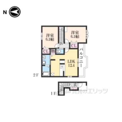 エクセレンテパラーシオ(2LDK/2階)の間取り写真