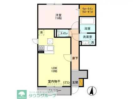 フォレステージB(1LDK/1階)の間取り写真