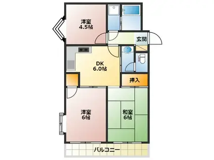 カネコハイツ(3DK/2階)の間取り写真