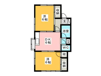 ベルソーネ篠崎(2DK/1階)の間取り写真