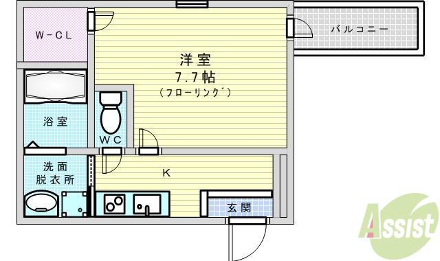 フジパレス垂水町Ⅱ番館(1K/2階)の間取り写真