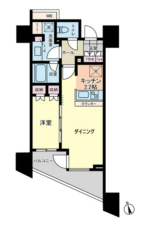 クオリア恵比寿パークフロント 5階階 間取り