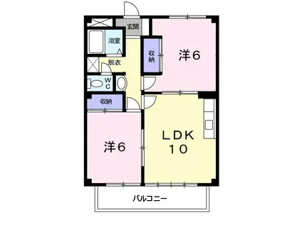 ビューハイツ坂間(2LDK/2階)の間取り写真