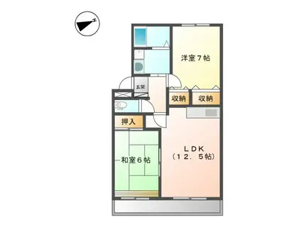 レジデンスコート東山(2LDK/1階)の間取り写真