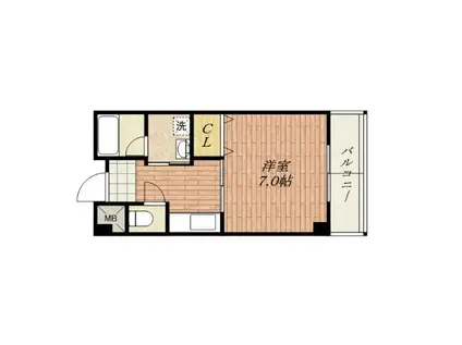 セラフィック・IWT(1K/4階)の間取り写真