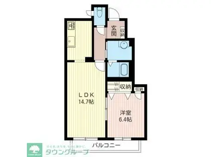 グレースシャトー(1LDK/1階)の間取り写真