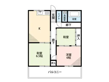 マンション バレンシア(3DK/3階)の間取り写真