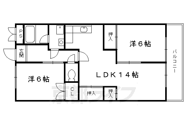 ピアグレース21(2LDK/3階)の間取り写真