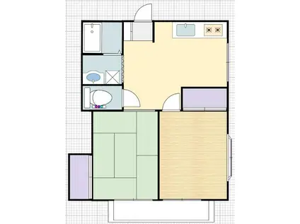 ハイツ住吉II(2DK/2階)の間取り写真