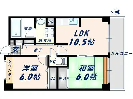 サン・コーポラス小阪(2LDK/5階)の間取り写真