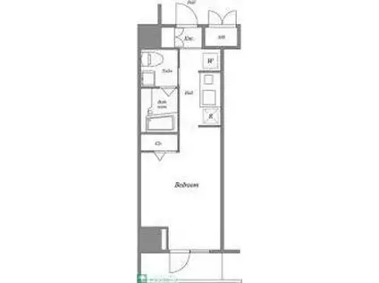 ルクレ西新宿(ワンルーム/10階)の間取り写真