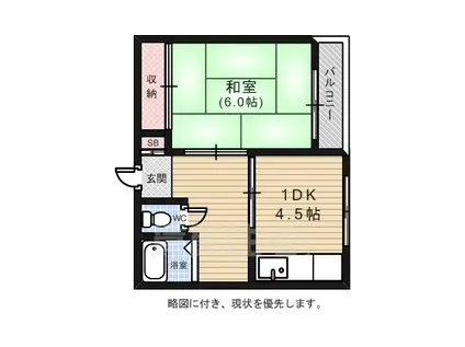 西川ビル(2K/2階)の間取り写真