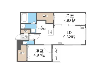 SOURIRE(2LDK/2階)の間取り写真