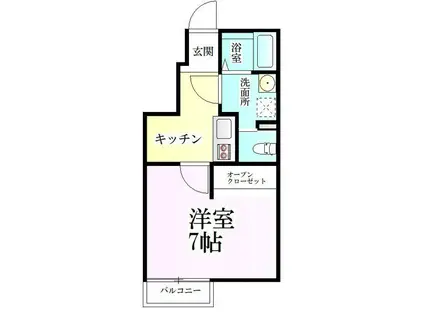 パールフォレスト(1K/1階)の間取り写真