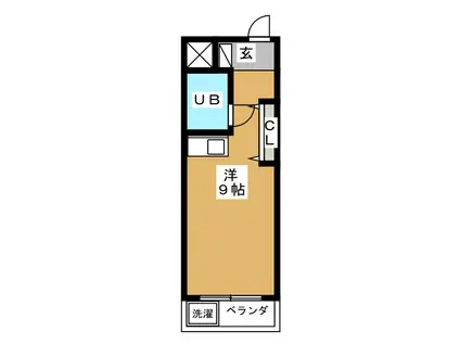 リーフテラス(ワンルーム/2階)の間取り写真