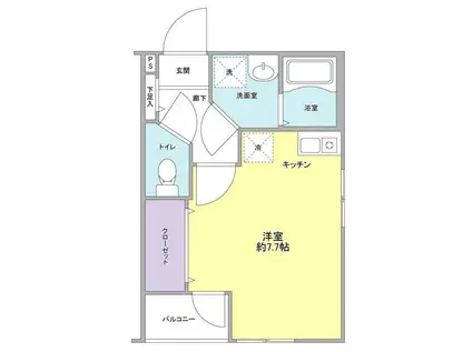 メゾンプルミエ136(ワンルーム/1階)の間取り写真