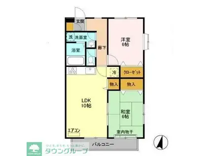 クレア鰭ヶ崎(2LDK/2階)の間取り写真