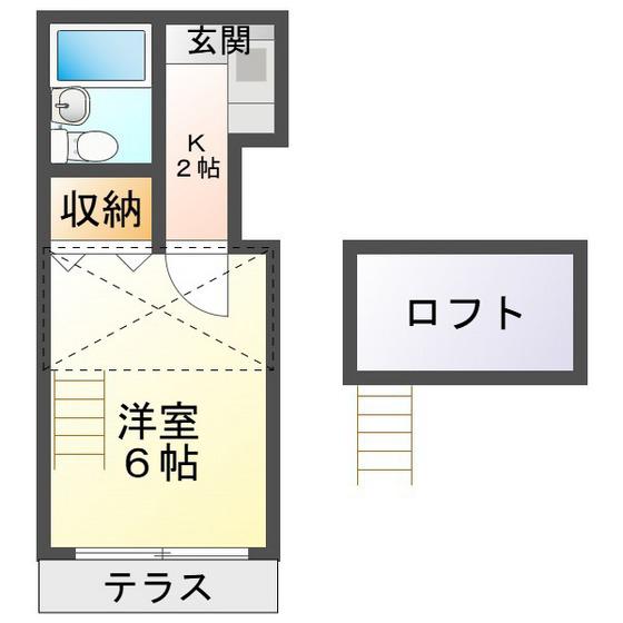 赤堀南町(1K/1階)の間取り写真