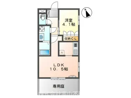 メゾンド・エスペランス III(1LDK/1階)の間取り写真