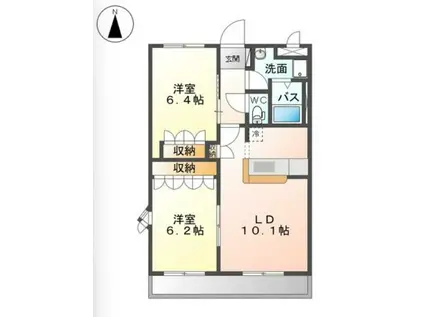 レコルト(2LDK/2階)の間取り写真