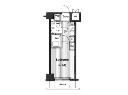 グランド・ガーラ高輪(1K/3階)の間取り写真