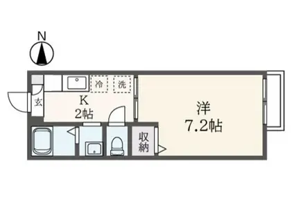 グランシードS(1K/2階)の間取り写真