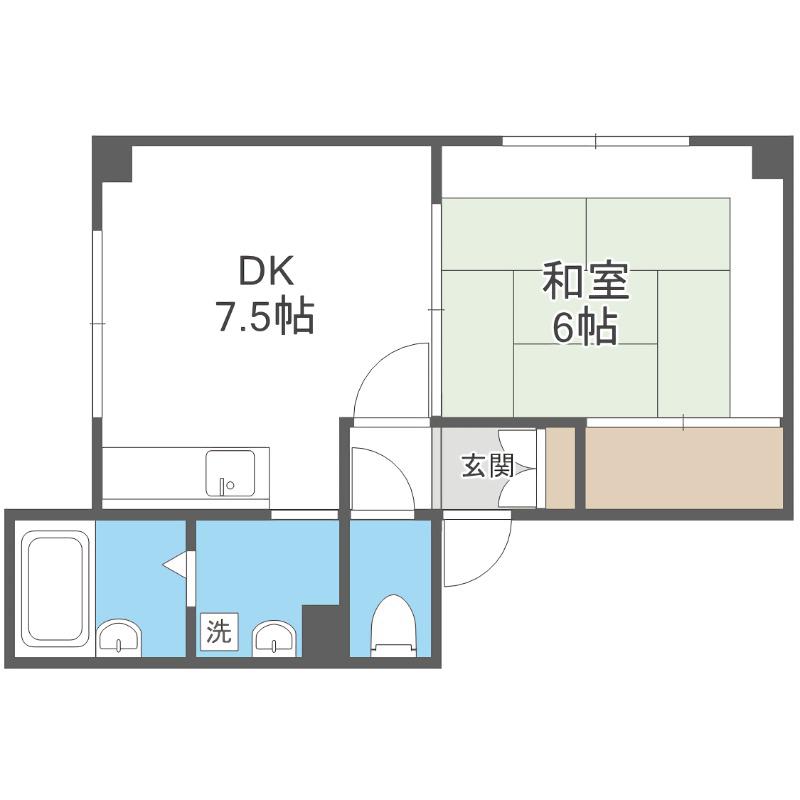 ラ・ホーレ19(1DK/4階)の間取り写真