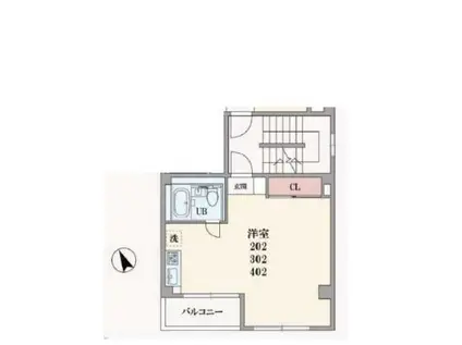 コスモスハイツ(ワンルーム/3階)の間取り写真