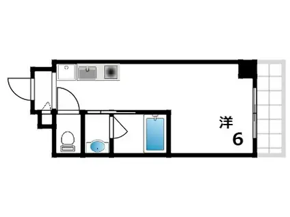 ロイヤルメゾン芦屋VI(ワンルーム/2階)の間取り写真