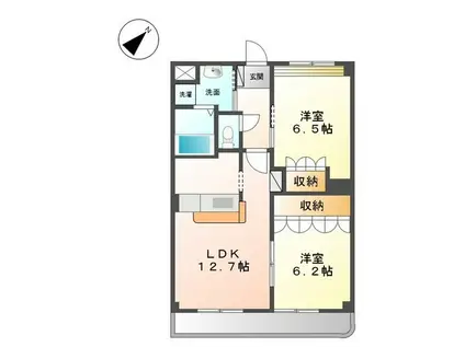 シェーンブルンT&M(2LDK/2階)の間取り写真