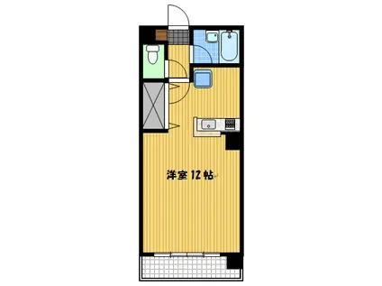 ウイング・高田(ワンルーム/2階)の間取り写真