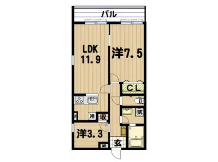 FARE KAMEIDO(2LDK/2階)の間取り写真