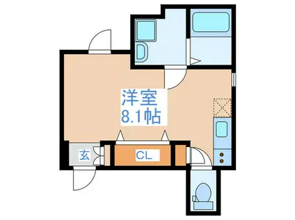 PROSPERITA中野坂上(ワンルーム/1階)の間取り写真