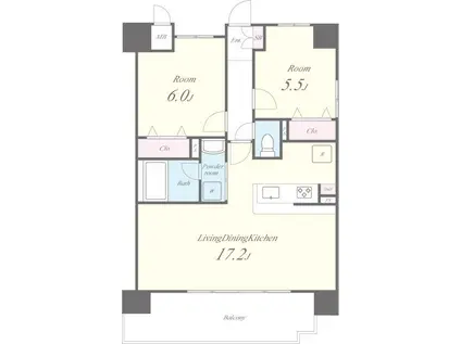 BALLON DOR KYOBASHI(2LDK/4階)の間取り写真