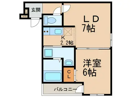 フジパレス和歌山美園(1LDK/3階)の間取り写真