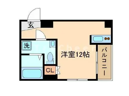 モデリスタ(ワンルーム/1階)の間取り写真