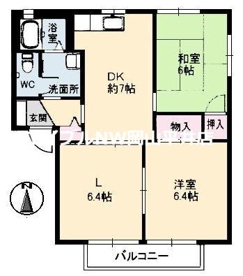 THRIVE HIRAFUKU B棟(3DK/2階)の間取り写真