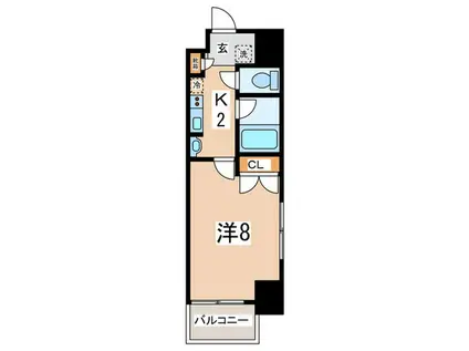 N-FLATS町田(1K/12階)の間取り写真