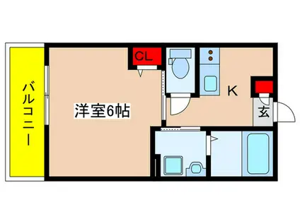 磯子2丁目共同(1K/2階)の間取り写真