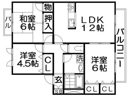 ヴィライグレッド(3LDK/2階)の間取り写真