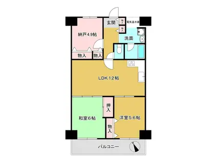 ネオコーポ大津湖城が丘B棟(3SLDK/8階)の間取り写真