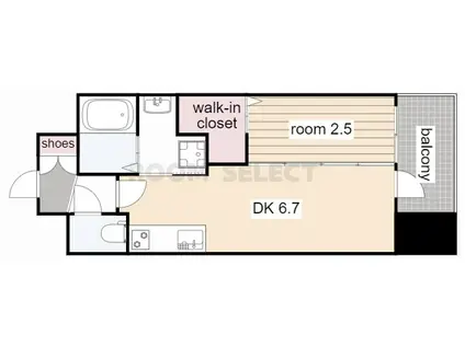 エステムコート名古屋サウスプレミオ(1DK/2階)の間取り写真