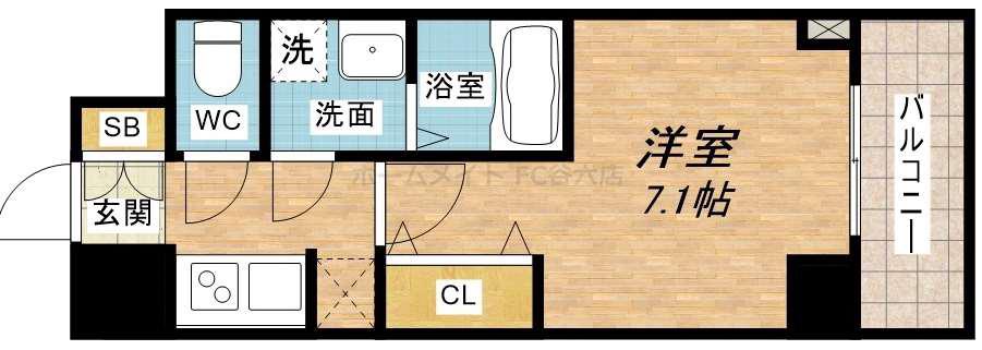 サムティ本町橋IIMEDIUS(1K/11階)の間取り写真