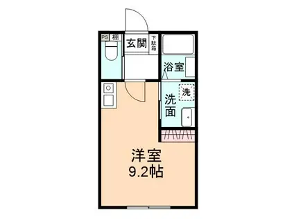 IRODORI B(ワンルーム/1階)の間取り写真