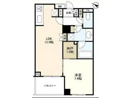 センチュリーフォレストC棟(1LDK/4階)の間取り写真