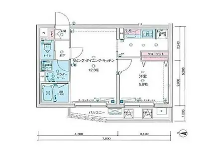 ジェノヴィア高円寺スカイガーデン(1LDK/4階)の間取り写真