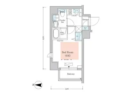 アーバネックス南品川II(1K/7階)の間取り写真