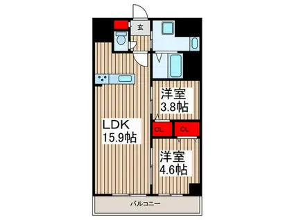 さがみLTレジデンス(2LDK/8階)の間取り写真